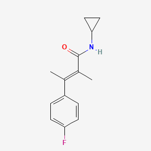 molecular formula C14H16FNO B15200646 2-Butenamide, N-cyclopropyl-3-(4-fluorophenyl)-2-methyl-, (E)- CAS No. 60548-27-8