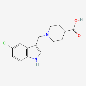 molecular formula C15H17ClN2O2 B1520065 1-[(5-氯-1H-吲哚-3-基)甲基]哌啶-4-羧酸 CAS No. 1170595-16-0
