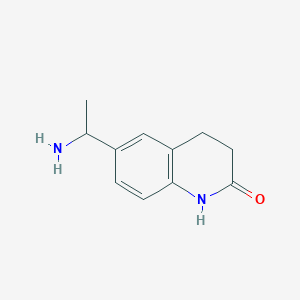 molecular formula C11H14N2O B15200701 6-(1-Aminoethyl)-1,2,3,4-tetrahydroquinolin-2-one 