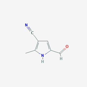 molecular formula C7H6N2O B1520072 5-甲酰基-2-甲基-1H-吡咯-3-甲腈 CAS No. 858448-84-7