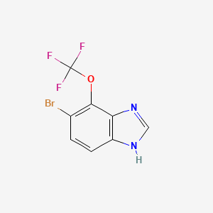 molecular formula C8H4BrF3N2O B15200739 5-Bromo-4-(trifluoromethoxy)-1H-benzimidazole 