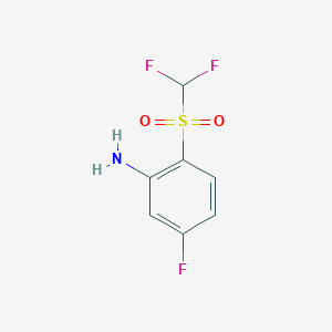 molecular formula C7H6F3NO2S B15200775 2-(Difluoromethylsulphonyl)-5-fluoroaniline 