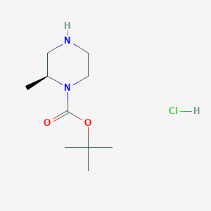 molecular formula C10H21ClN2O2 B1520078 (S)-tert-butyl 2-methylpiperazine-1-carboxylate hydrochloride CAS No. 960283-58-3