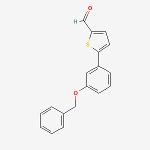 molecular formula C18H14O2S B15200826 5-[3-(Benzyloxy)phenyl]-2-thiophenecarbaldehyde CAS No. 893741-12-3