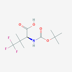 molecular formula C11H18F3NO4 B15200846 (S)-2-((tert-Butoxycarbonyl)amino)-4,4,4-trifluoro-3,3-dimethylbutanoic acid 