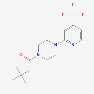 molecular formula C16H22F3N3O B15200874 3,3-Dimethyl-1-{4-[4-(Trifluoromethyl)-2-Pyridinyl]-1-Piperazinyl}-1-Butanone 