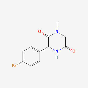 molecular formula C11H11BrN2O2 B1520090 3-(4-Bromophenyl)-1-methylpiperazine-2,5-dione CAS No. 1214067-31-8
