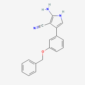 molecular formula C18H15N3O B1520092 2-amino-4-(3-(benzyloxy)phenyl)-1H-pyrrole-3-carbonitrile CAS No. 1179361-70-6