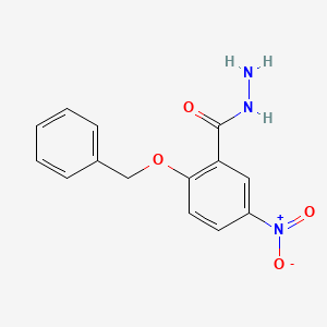 molecular formula C14H13N3O4 B1520093 2-(Benzyloxy)-5-nitrobenzenecarbohydrazide CAS No. 1192263-76-5