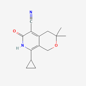 molecular formula C14H16N2O2 B15200958 8-cyclopropyl-6-hydroxy-3,3-dimethyl-3,4-dihydro-1H-pyrano[3,4-c]pyridine-5-carbonitrile 