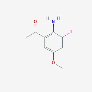 molecular formula C9H10INO2 B15200963 1-(2-Amino-3-iodo-5-methoxyphenyl)ethan-1-one 