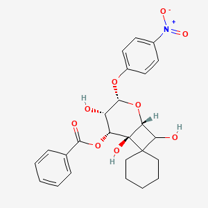 (1R,3S,4S,5R,6R)-4,6,8-Trihydroxy-3-(4-nitrophenoxy)-2-oxaspiro[bicyclo[4.2.0]octane-7,1'-cyclohexan]-5-yl benzoate