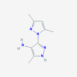 molecular formula C9H13N5 B15201029 3,5,5'-Trimethyl-1'H-[1,3'-bipyrazol]-4'-amine 