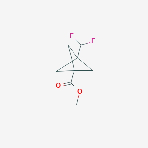 molecular formula C8H10F2O2 B15201036 Methyl 3-(difluoromethyl)bicyclo[1.1.1]pentane-1-carboxylate 