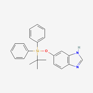 molecular formula C23H24N2OSi B15201049 5-{[(1,1-Dimethylethyl)(diphenyl)silyl]oxy}-1H-benzimidazole 