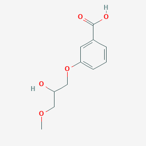 molecular formula C11H14O5 B15201061 3-(2-Hydroxy-3-methoxy-propoxy)-benzoic acid 