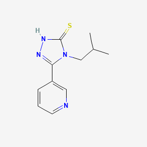 molecular formula C11H14N4S B15201063 4-Isobutyl-5-pyridin-3-yl-4H-[1,2,4]triazole-3-thiol 