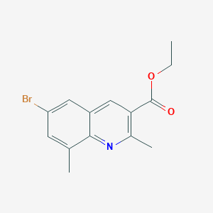 molecular formula C14H14BrNO2 B1520107 6-Bromo-2,8-dimethylquinoline-3-carboxylic acid ethyl ester CAS No. 1189106-89-5
