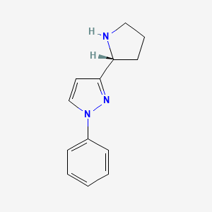 molecular formula C13H15N3 B15201099 (R)-1-Phenyl-3-(pyrrolidin-2-yl)-1H-pyrazole 