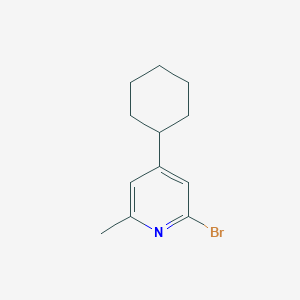 molecular formula C12H16BrN B15201123 2-Bromo-4-cyclohexyl-6-methylpyridine 