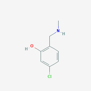 molecular formula C8H10ClNO B15201132 5-Chloro-2-[(methylamino)methyl]phenol 