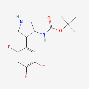 molecular formula C15H19F3N2O2 B15201138 tert-Butyl (4-(2,4,5-trifluorophenyl)pyrrolidin-3-yl)carbamate 