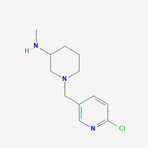 molecular formula C12H18ClN3 B15201163 1-((6-Chloropyridin-3-yl)methyl)-N-methylpiperidin-3-amine 