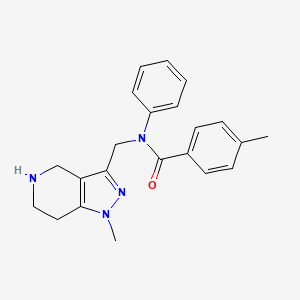 molecular formula C22H24N4O B15201188 4-Methyl-N-((1-methyl-4,5,6,7-tetrahydro-1H-pyrazolo[4,3-c]pyridin-3-yl)methyl)-N-phenylbenzamide CAS No. 1160245-44-2