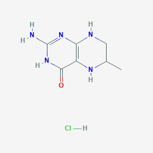 molecular formula C7H12ClN5O B15201244 2-Amino-6-methyl-5,6,7,8-tetrahydropteridin-4(3H)-one hydrochloride CAS No. 67129-04-8