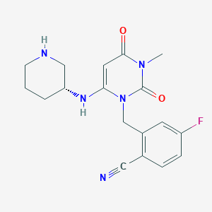 (R)-4-fluoro-2-((3-methyl-2,4-dioxo-6-(piperidin-3-ylamino)-3,4-dihydropyrimidin-1(2H)-yl)methyl)benzonitrile