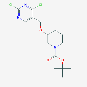 molecular formula C15H21Cl2N3O3 B15201275 tert-Butyl 3-((2,4-dichloropyrimidin-5-yl)methoxy)piperidine-1-carboxylate 