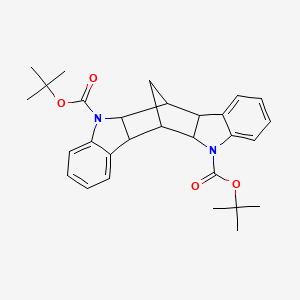 molecular formula C29H34N2O4 B15201313 Di-tert-butyl 5a,6,6a,11a,12,12a-hexahydro-6,12-methanoindolo[3,2-b]carbazole-5,11-dicarboxylate 