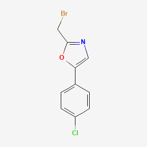 molecular formula C10H7BrClNO B15201316 2-(Bromomethyl)-5-(4-chlorophenyl)oxazole 