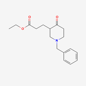 molecular formula C17H23NO3 B15201328 Ethyl 3-(1-benzyl-4-oxopiperidin-3-yl)propanoate 