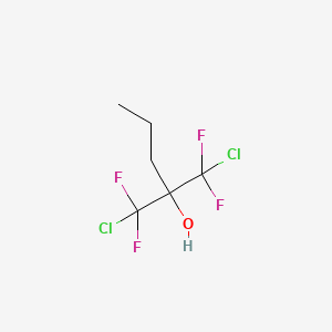 molecular formula C6H8Cl2F4O B15201346 1-Chloro-2-[chloro(difluoro)methyl]-1,1-difluoropentan-2-ol CAS No. 6301-99-1