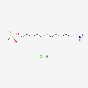 molecular formula C13H30ClNO2S2 B15201368 O-(12-aminododecyl) methanesulfonothioate hydrochloride 