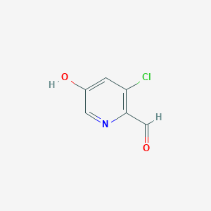 molecular formula C6H4ClNO2 B15201374 3-Chloro-5-hydroxypyridine-2-carbaldehyde 