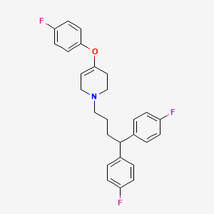 molecular formula C27H26F3NO B15201406 1-[4,4-bis(4-fluorophenyl)butyl]-4-(4-fluorophenoxy)-3,6-dihydro-2H-pyridine 