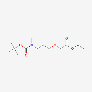 molecular formula C13H25NO5 B15201408 Ethyl 2-(3-((tert-butoxycarbonyl)(methyl)amino)propoxy)acetate 