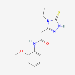 molecular formula C13H16N4O2S B15201460 2-(4-Ethyl-5-mercapto-4H-[1,2,4]triazol-3-yl)-N-(2-methoxy-phenyl)-acetamide 