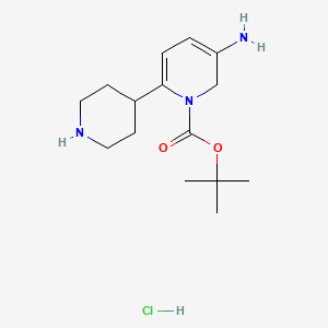 molecular formula C15H26ClN3O2 B15201471 tert-butyl 3-amino-6-(piperidin-4-yl)pyridine-1(2H)-carboxylate hydrochloride 