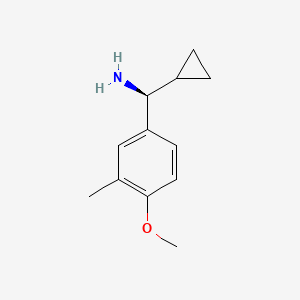 molecular formula C12H17NO B15201507 (S)-Cyclopropyl(4-methoxy-3-methylphenyl)methanamine 