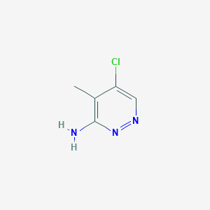 molecular formula C5H6ClN3 B15201535 5-Chloro-4-methylpyridazin-3-amine 