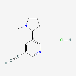 molecular formula C12H15ClN2 B15201541 (S)-3-Ethynyl-5-(1-methylpyrrolidin-2-yl)pyridine hydrochloride 