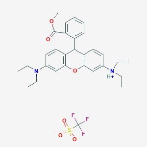 molecular formula C30H35F3N2O6S B15201557 3,6-Bis(Diethylamino)-9-[2-(Methoxycarbonyl)Phenyl]Xanthenium Trifluoromethanesulfonate 