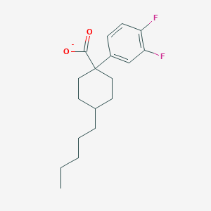 molecular formula C18H23F2O2- B15201558 cis-1-(3,4-Difluorophenyl)-4-pentylcyclohexanecarboxylate 