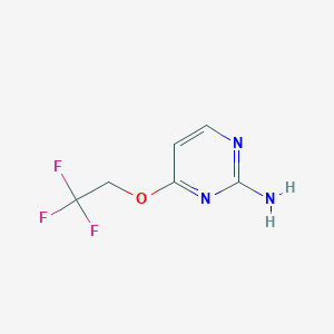 molecular formula C6H6F3N3O B15201559 4-(2,2,2-Trifluoroethoxy)pyrimidin-2-amine CAS No. 852921-89-2