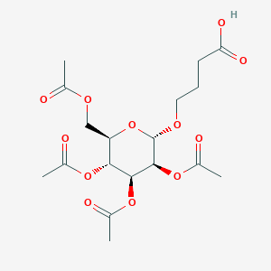 molecular formula C18H26O12 B15201575 4-(((2S,3S,4S,5R,6R)-3,4,5-Triacetoxy-6-(acetoxymethyl)tetrahydro-2H-pyran-2-yl)oxy)butanoic acid 