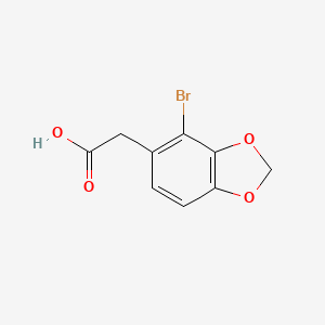 molecular formula C9H7BrO4 B15201587 2-(4-Bromobenzo[d][1,3]dioxol-5-yl)acetic acid 