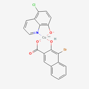 molecular formula C20H11BrClCuNO4 B15201599 Copper, (4-bromo-3-hydroxy-2-naphthoato)(5-chloro-8-quinolinolato)- 